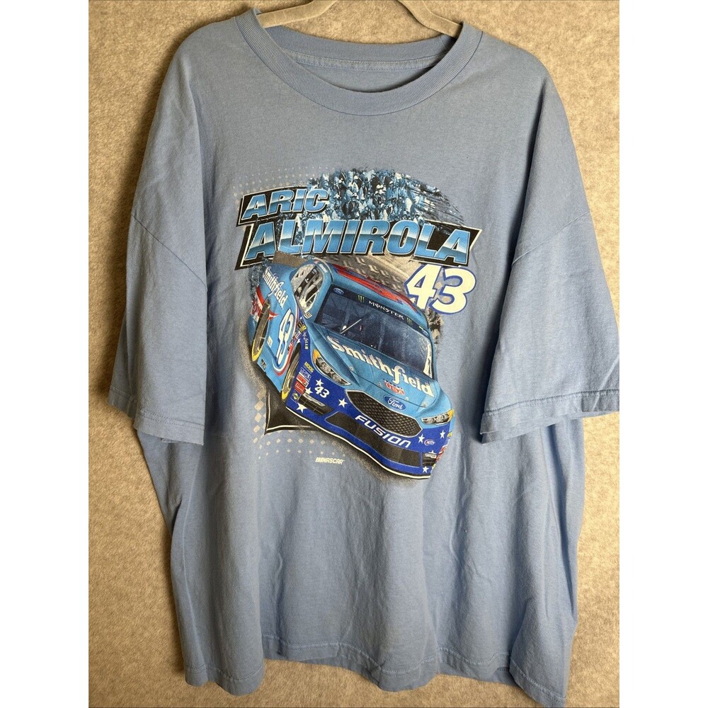 Aric Almirola #43 Nascar Richard Petty Racing Car Ford Logo T-Shirt 3XL Men’s